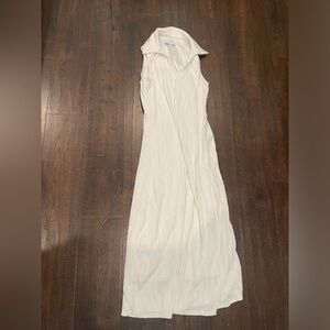 White collapsed midi dress
